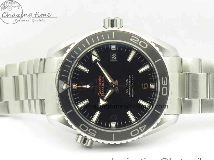 0208 EyeCatching Planet Ocean Professional Ceramic Bezel 45.5mm 1:1 VSF Best Edition Silver Markers on SS Bracelet A8500 Super Clone 8050